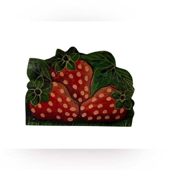 Vintage Metal Strawberry Napkin Holder - Picture 2 of 6